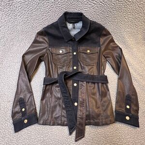 White House Black Market Denim, Leather Jacket Womens Size 8 Long Sleeve